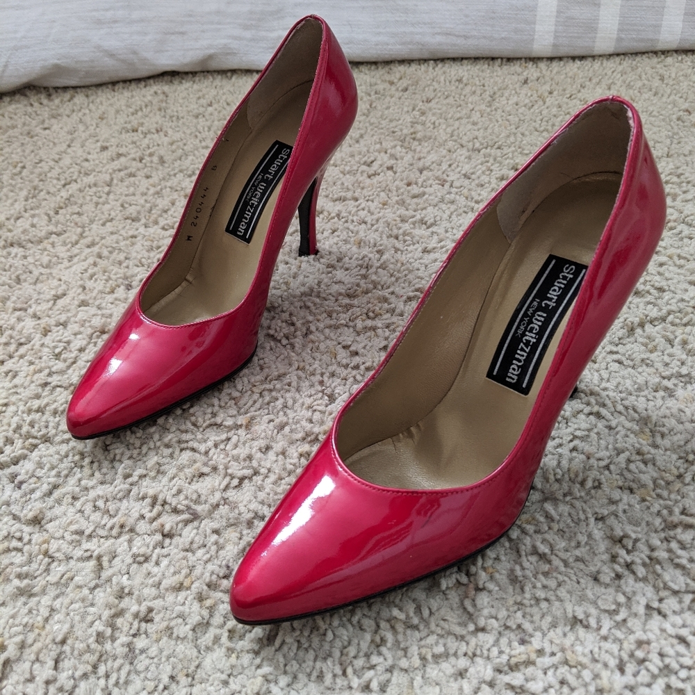 Stuart Weitzman Red Patent Leather Pumps